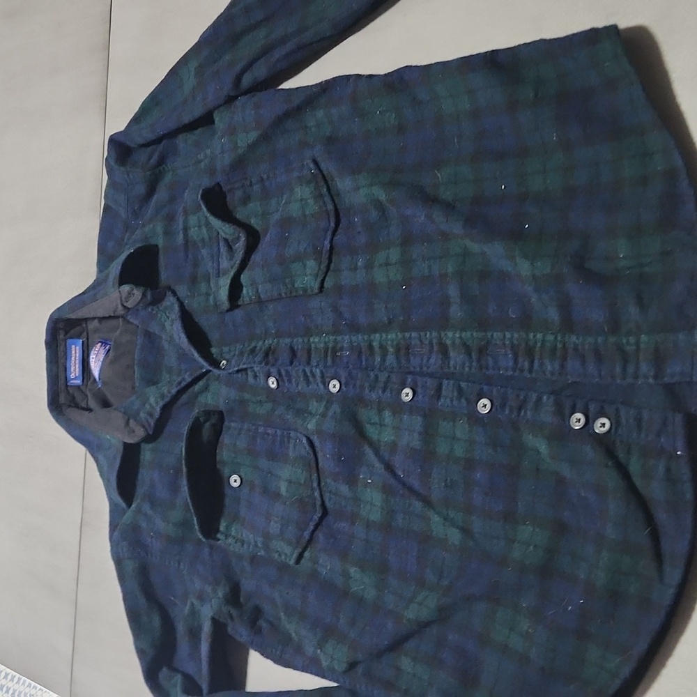 Pendleton Navy and Forest Plaid Button Down - image 1